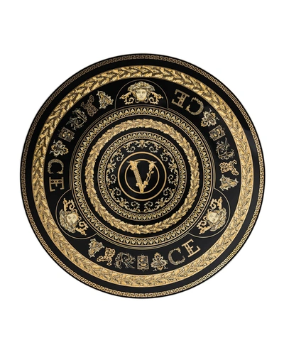 Versace Virtus Gala 33cm Plate In Black