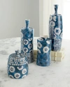 Jamie Young Block Print Vases, Set Of 4 In Blue
