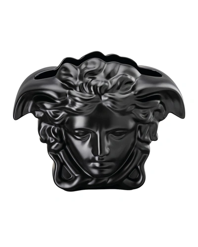 Versace Medusa Grande Vase In Black - 6"