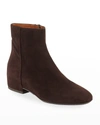 Aquatalia Ulyssa Waterproof Suede Ankle Boots With Hidden Wedge In Espresso