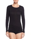 Hanro Cotton Seamless Long-sleeve Top In Black