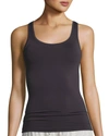 Hanro Womens Black Seamless Cotton Vest Top In Black