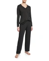 Hanro Natural Comfort Cropped Pajama Set In Caviar