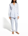 Hanro Pure Essence Two-piece Pajama Set In Blue Glow