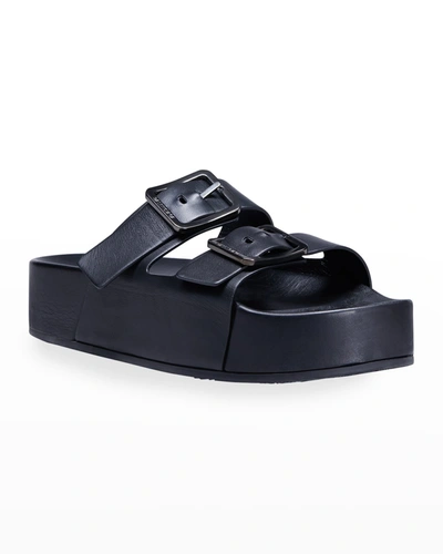 Balenciaga Mallorca Dual-buckle Slide Sandals In Black