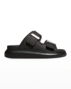 Alexander Mcqueen 50mm Rubber Slide Sandals In Black