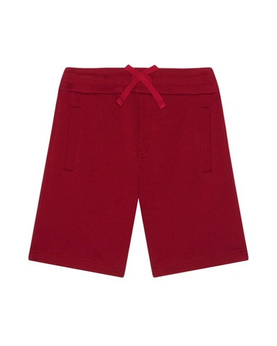 Dolce & Gabbana Kids' Boy's Jersey Shorts W/ Logo Patch In N0000 Black