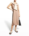 Eileen Fisher Petite Sleeveless Jersey Crewneck Dress In Barley