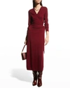 Diane Von Furstenberg Astrid Midi Wrap Wool-cashmere Dress In Mulberry Mist