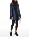 Blanc Noir Camo-print Hooded Anorak Jacket In Aubergine Camo