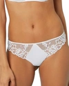 Simone Perele Saga Mesh And Stretch-lace Thong In White