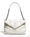 Saint Laurent Loulou Medium Ysl Flap Shoulder Bag In White