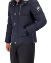 Moose Knuckles Men's 3q Fur-trim Bomber Coat In Navy/natural Fur