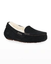 Ugg Ansley Womens Suede Slip On Loafers In Black