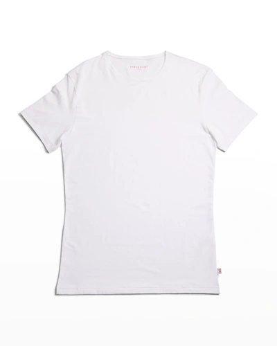 Derek Rose Men's Pima Stretch Crew T-shirt In White