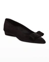 FERRAGAMO VIVA 20 POINTED VARA BOW BALLERINA FLATS,PROD236420143