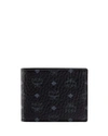 Mcm Men's Visetos Monogram Flap Wallet In Black