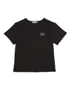 Dolce & Gabbana Kids' Short-sleeve Logo Patch Tee In Black