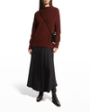 Vince - Boiled Funnel Neck Pullover In Dark Jasper In Dk Jasper