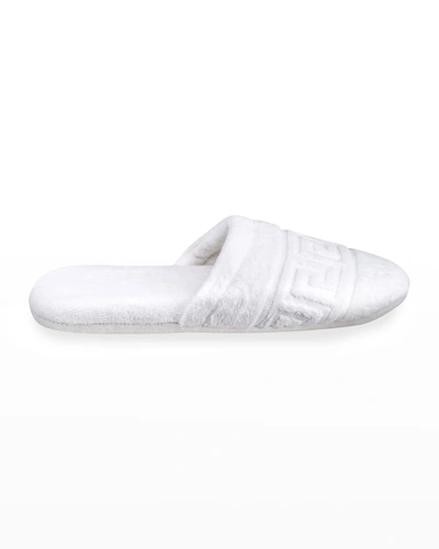 Versace Men's Tonal Greek Key Slippers