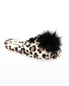 Patricia Green Daisy Pouf Slippers In Leopard Poof