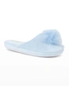 Patricia Green Daisy Pouf Slippers In Light Blue