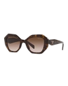 Prada Womens Pr 19zs Tortoiseshell-pattern Acetate Sunglasses Brown In Black
