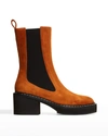 Khaite Calgary Block-heel Chelsea Booties In Caramel