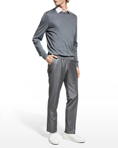 Ermenegildo Zegna Men's Trofeo Wool Pants In Md Gry Sld