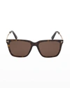 Tom Ford Garrett 54mm Polarized Square Sunglasses In 52e Dk Havana