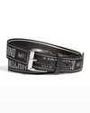 MOSCHINO MEN'S LOGO WEBBING BELT,PROD241980334