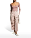 Shop Vince Seamless Sweetheart Long-sleeve Top In Beet Root