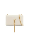 Saint Laurent Kate Medium Ysl Monogram Grain De Poudre Crossbody Bag In Crema Soft