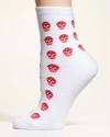 Alexander Mcqueen White & Red Multiskull Socks In Whitered