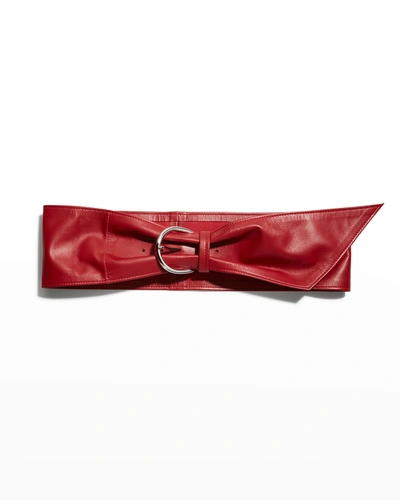 Isabel Marant Luiza Wide Lambskin Leather Belt In Red