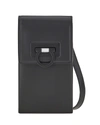 Ferragamo Trifolio Leather Gancini Mini Crossbody Bag In Nero