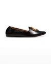 Tory Burch Eleanor Leather Medallion Loafers In Perfect Black