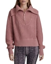 Varley Vine Ottoman Half Zip Pullover In Rose Brown