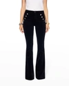 Ramy Brook Velveteen Helena Flare Leg Skinny Pants In Black