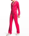 Juicy Couture Classic Velour Track Hoodie In Vixen Pink