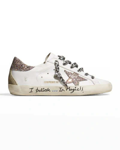GOLDEN GOOSE SUPERSTAR I BELIEVE IN MAGIC GLITTER SNEAKERS PROD246100272
