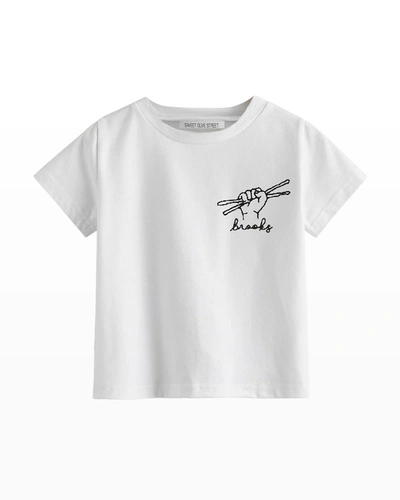 Sweet Olive Street Kid's Rock On! Personalized T-shirt, Sizes 12m-6 In White