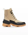 Sorel Women's Brex Weatherproof Lace Up Boots In Sandy Tan Black