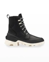 Sorel Brex 50mm Lace-up Waterproof Boots In Black Chalk