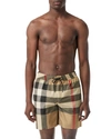Burberry Men's Guildes Vintage Check Swim Shorts In Beige