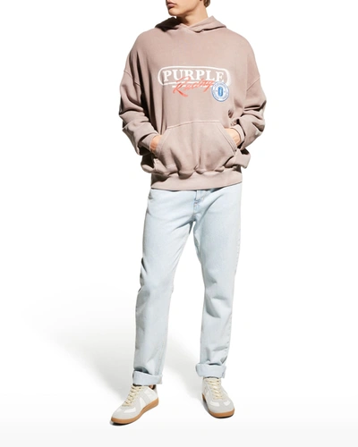 Purple Men's High Power Relaxed Hoodie In Sand