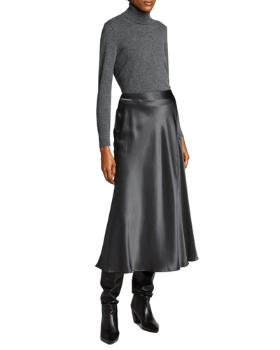 Lafayette 148 Cashmere Turtleneck Sweater In Graphite Melange