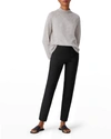 Eileen Fisher Petite Washable Stretch Crepe Slim Ankle Pants In Black