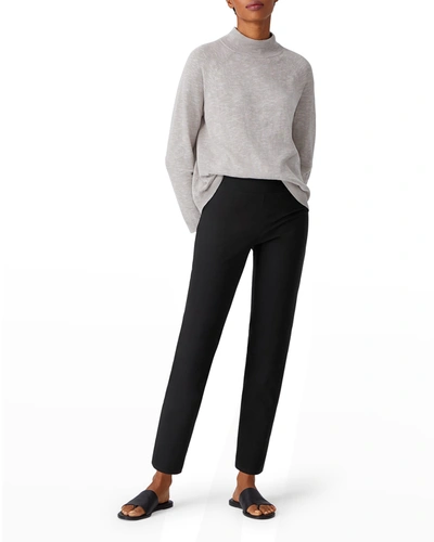 EILEEN FISHER HIGH-WAIST STRETCH CREPE SLIM ANKLE PANTS,PROD244650161