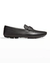 Prada Leather Slip-on Loafers In Nero